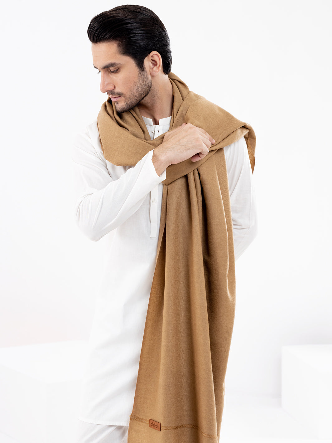 Brown Woolen Shawl For Men - AL-SH-017