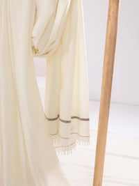 White Blended Shawl For Men - AL-SH-019