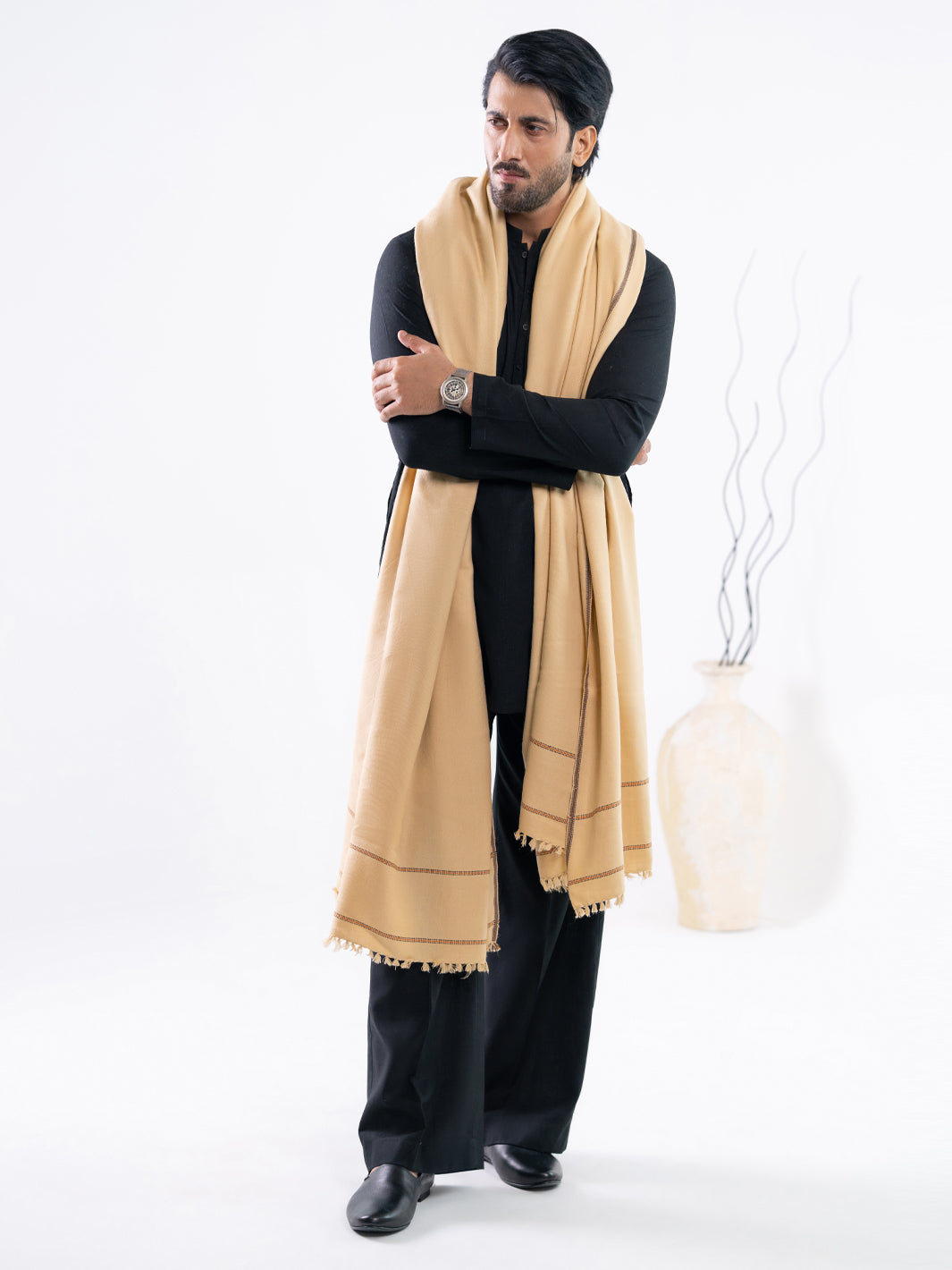 Beige Casual Shawl - AL-SH-044