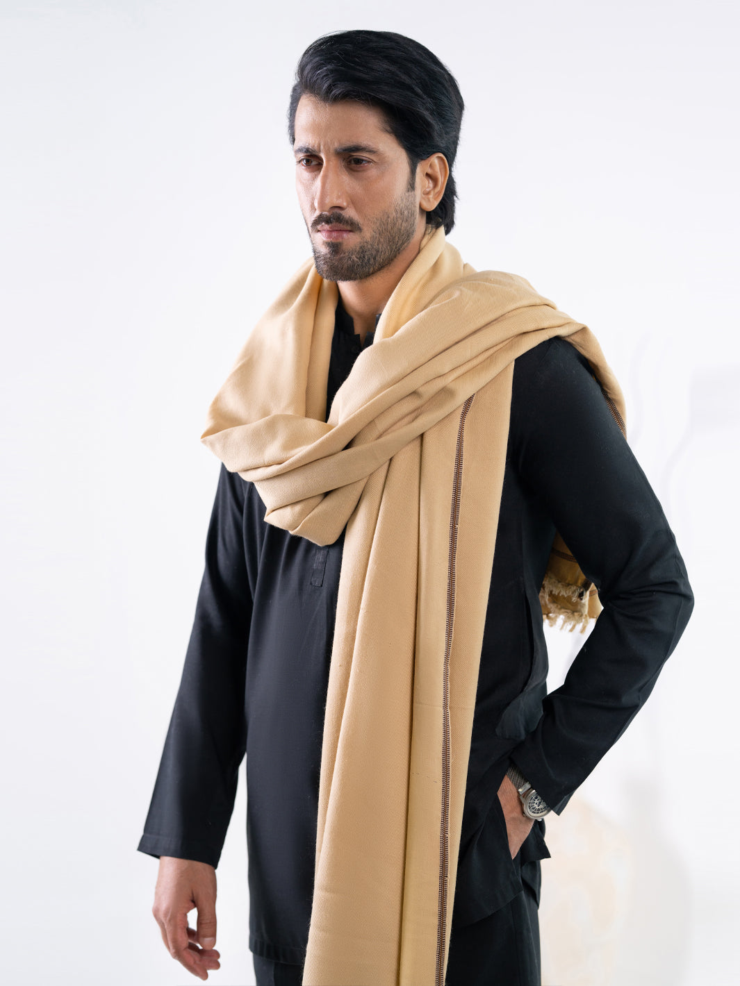 Beige Casual Shawl - AL-SH-044