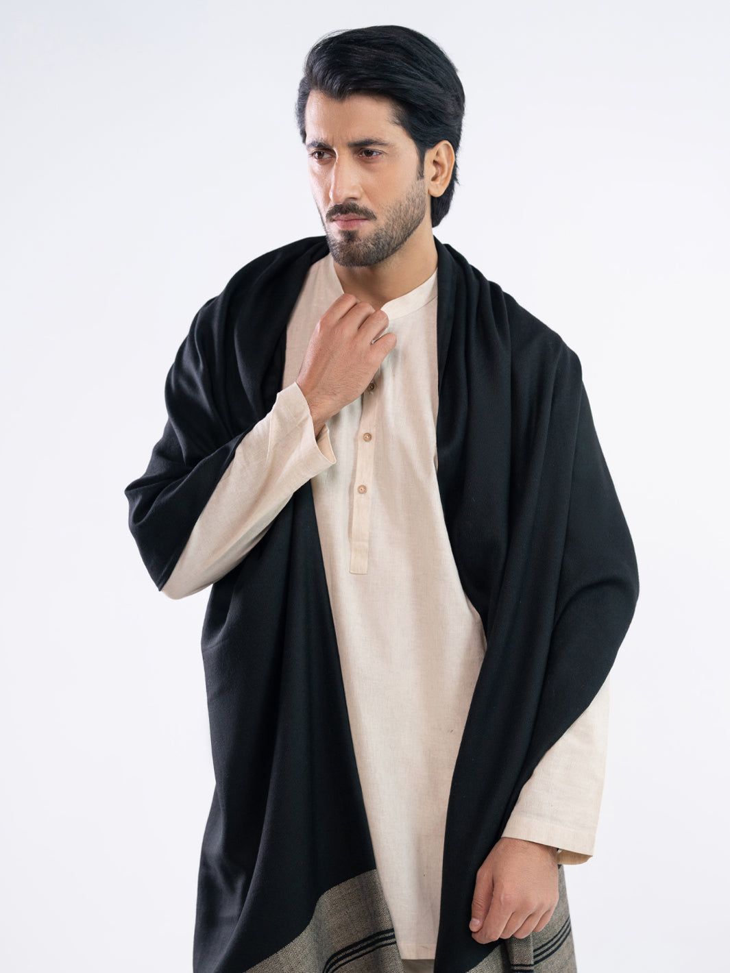 Black Casual Shawl - AL-SH-048