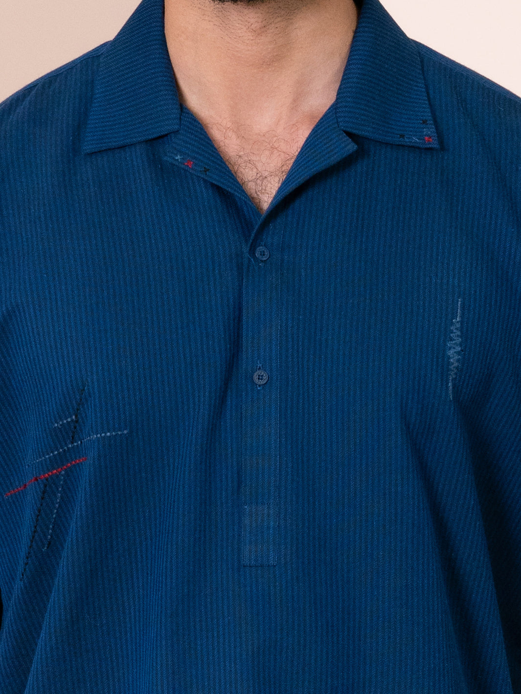 Navy Blue Cut & Sew Kurta - AL-SHT-001