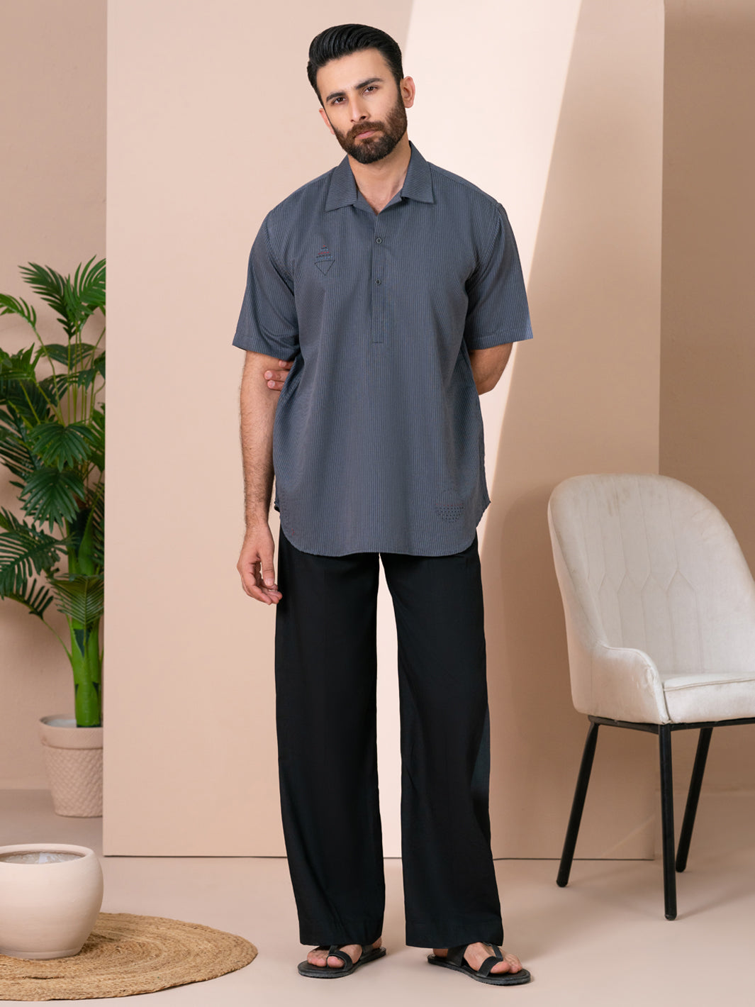 Grey Cut & Sew Kurta  - Men Kurta | ALMIRAH