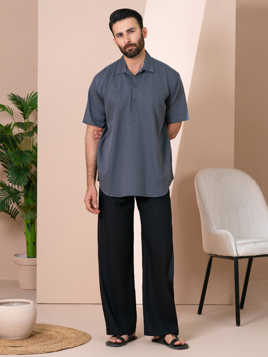 Grey Cut & Sew Kurta - AL-SHT-002