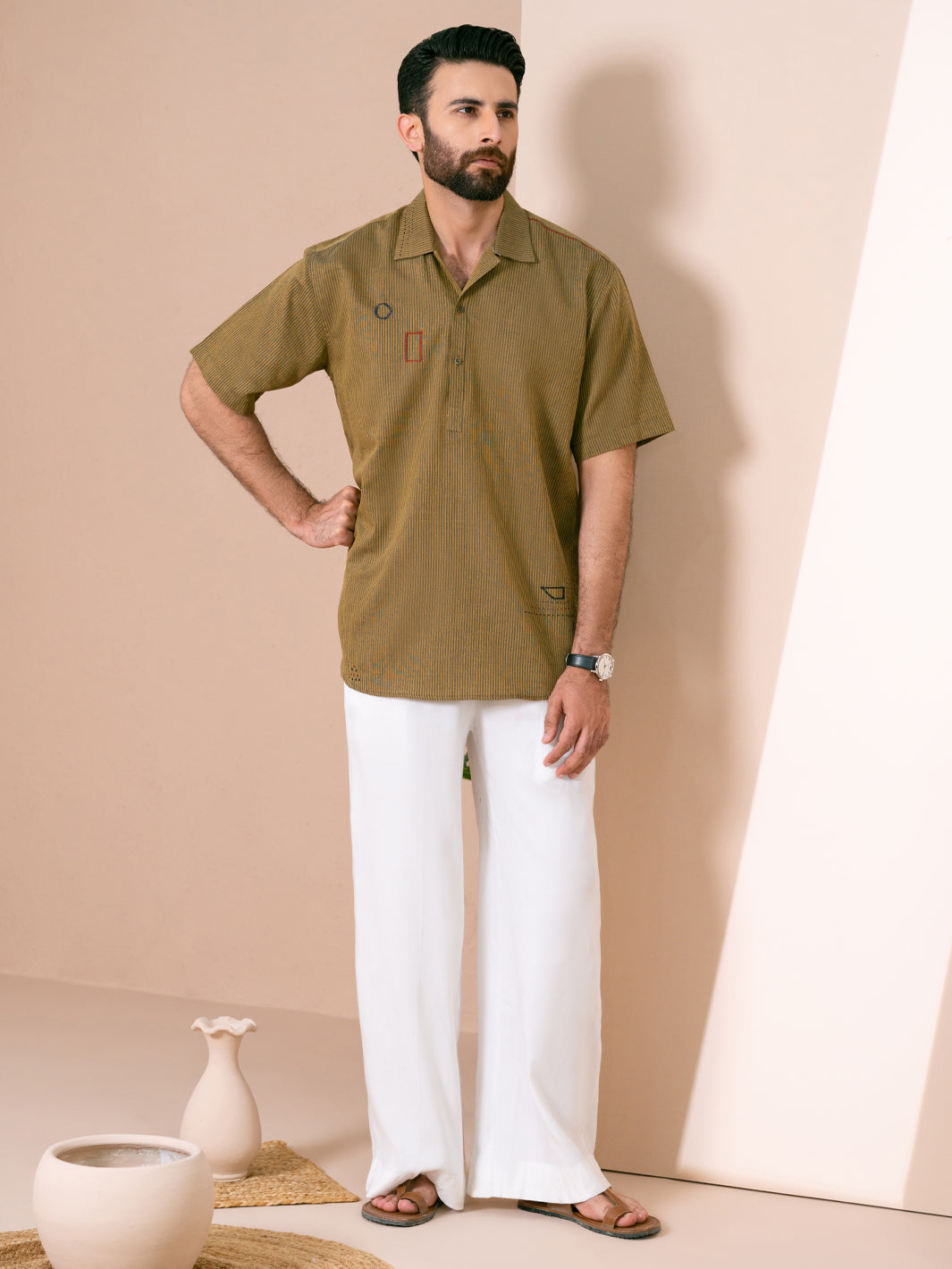 Mustard Cut & Sew Kurta  - Men Kurta | ALMIRAH
