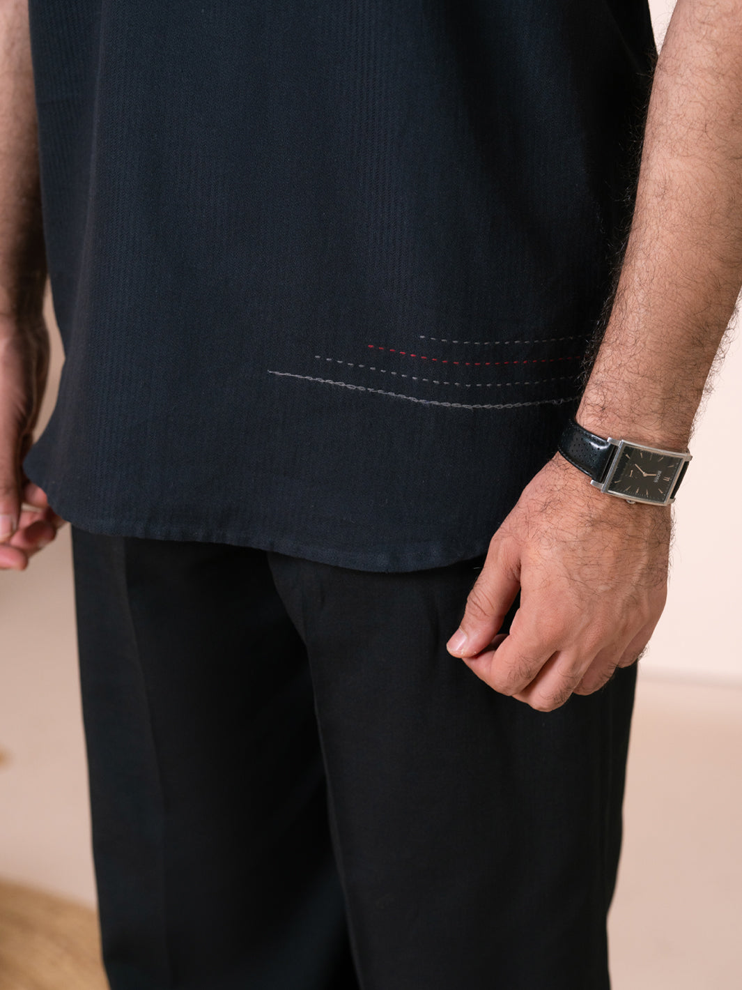 Black Cut & Sew Kurta - AL-SHT-004