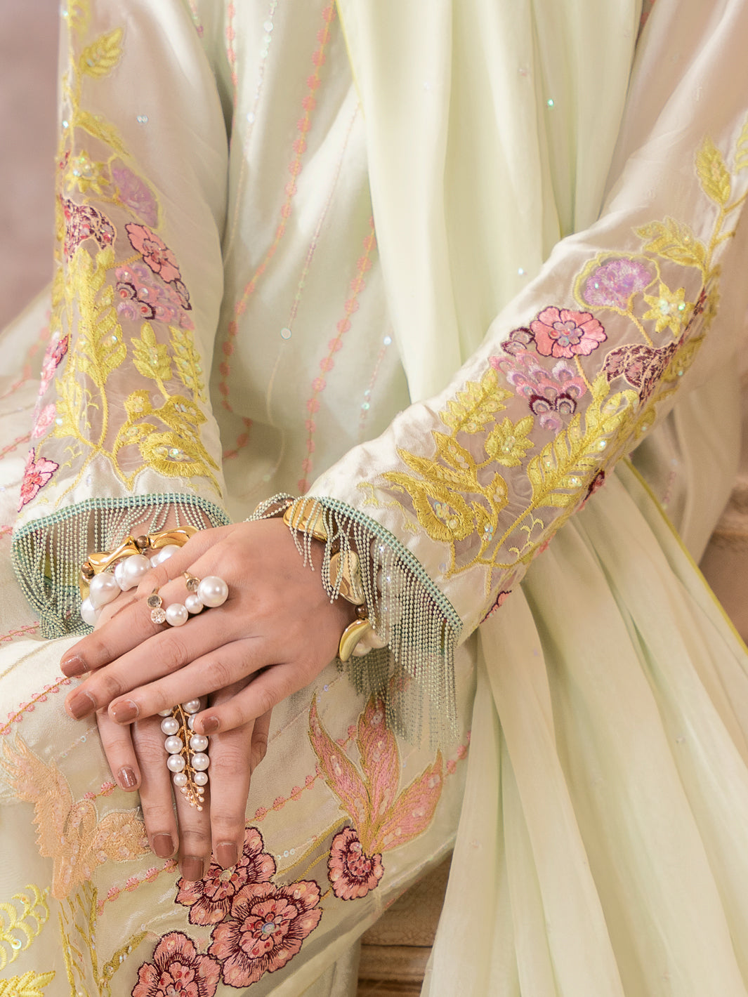 Sea Green Sheesha Silk Formal Stitched 3Pc - AL-3PS-SS-LS-613