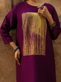 Purple Raw Silk Formal 2Pc Stitched - AL-SS-LS-LKS-592