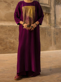 Purple Raw Silk Formal 2Pc Stitched - AL-SS-LS-LKS-592