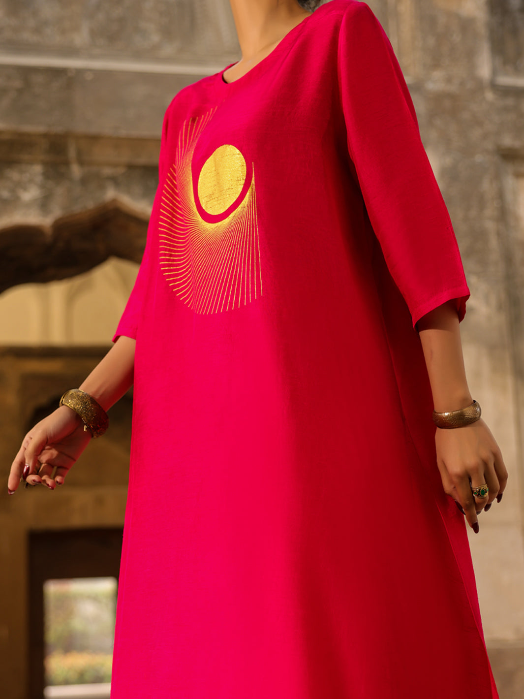 Fuchsia Raw Silk Formal 2Pc Stitched - AL-SS-LS-LKS-593