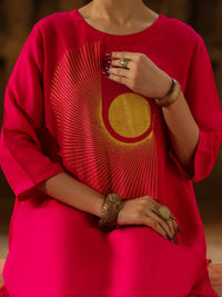 Fuchsia Raw Silk Formal 2Pc Stitched - AL-SS-LS-LKS-593