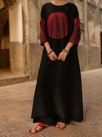 Black Raw Silk Formal 2Pc Stitched - AL-SS-LS-LKS-595