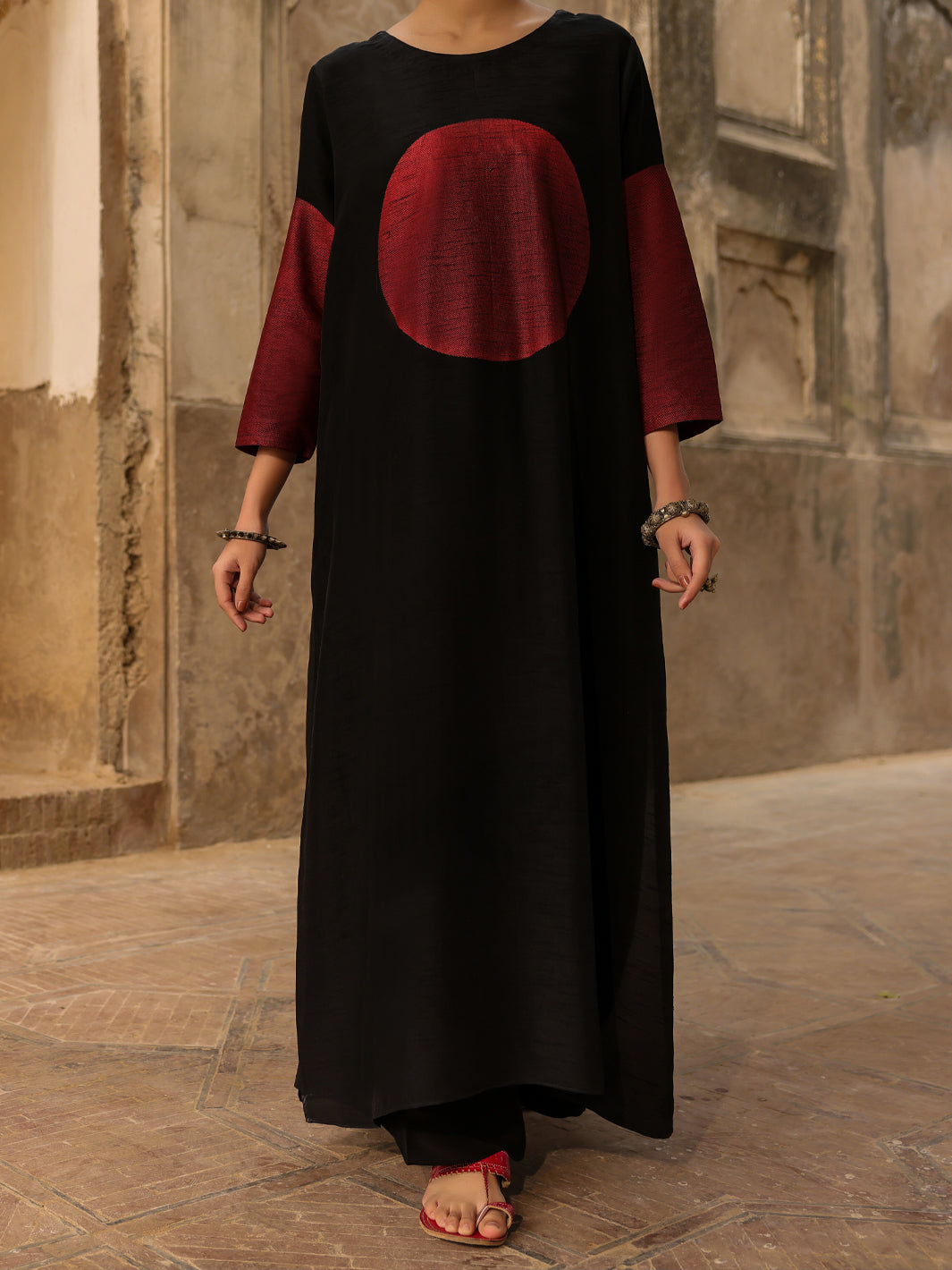 Black Raw Silk Formal 2Pc Stitched - AL-SS-LS-LKS-595