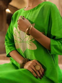 Neon Green Raw Silk Formal 2Pc Stitched - AL-SS-LS-LKS-616