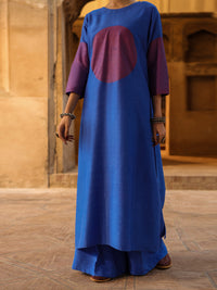 Blue Silk Formal 2Pc Stitched - AL-SS-LS-LKS-618