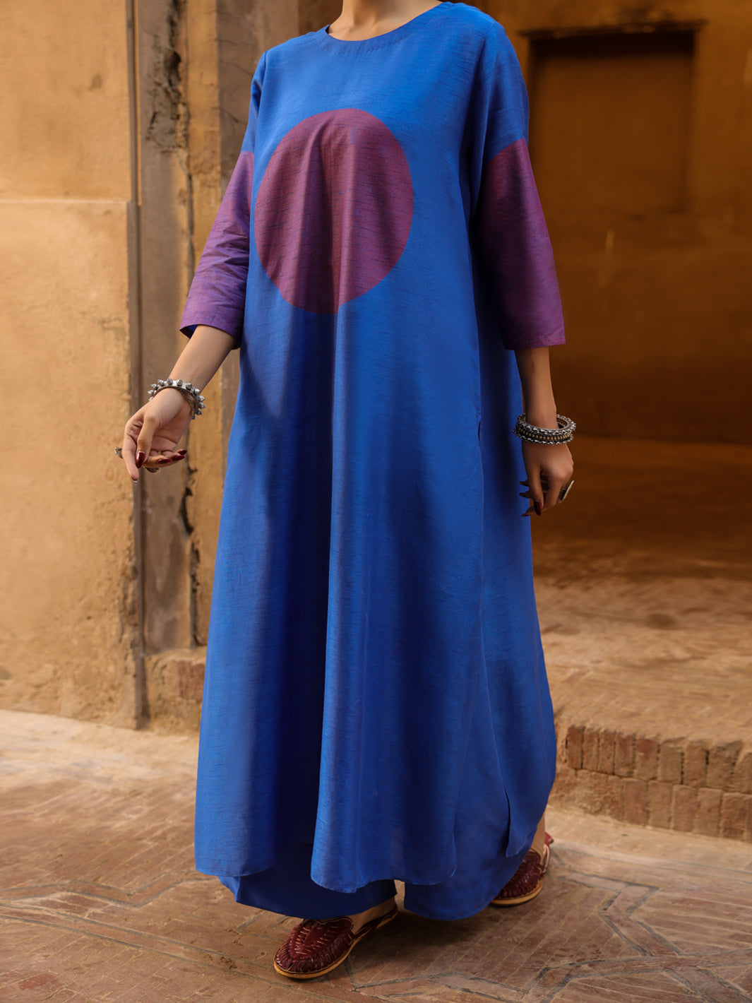 Blue Silk Formal 2Pc Stitched - AL-SS-LS-LKS-618