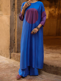 Blue Silk Formal 2Pc Stitched - AL-SS-LS-LKS-618