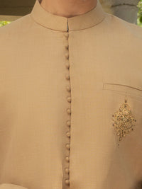 Beige Embroidered Sherwani - AL-SW-147