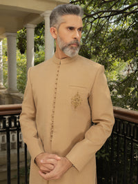 Beige Embroidered Sherwani - AL-SW-147