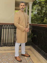 Beige Embroidered Sherwani - AL-SW-147
