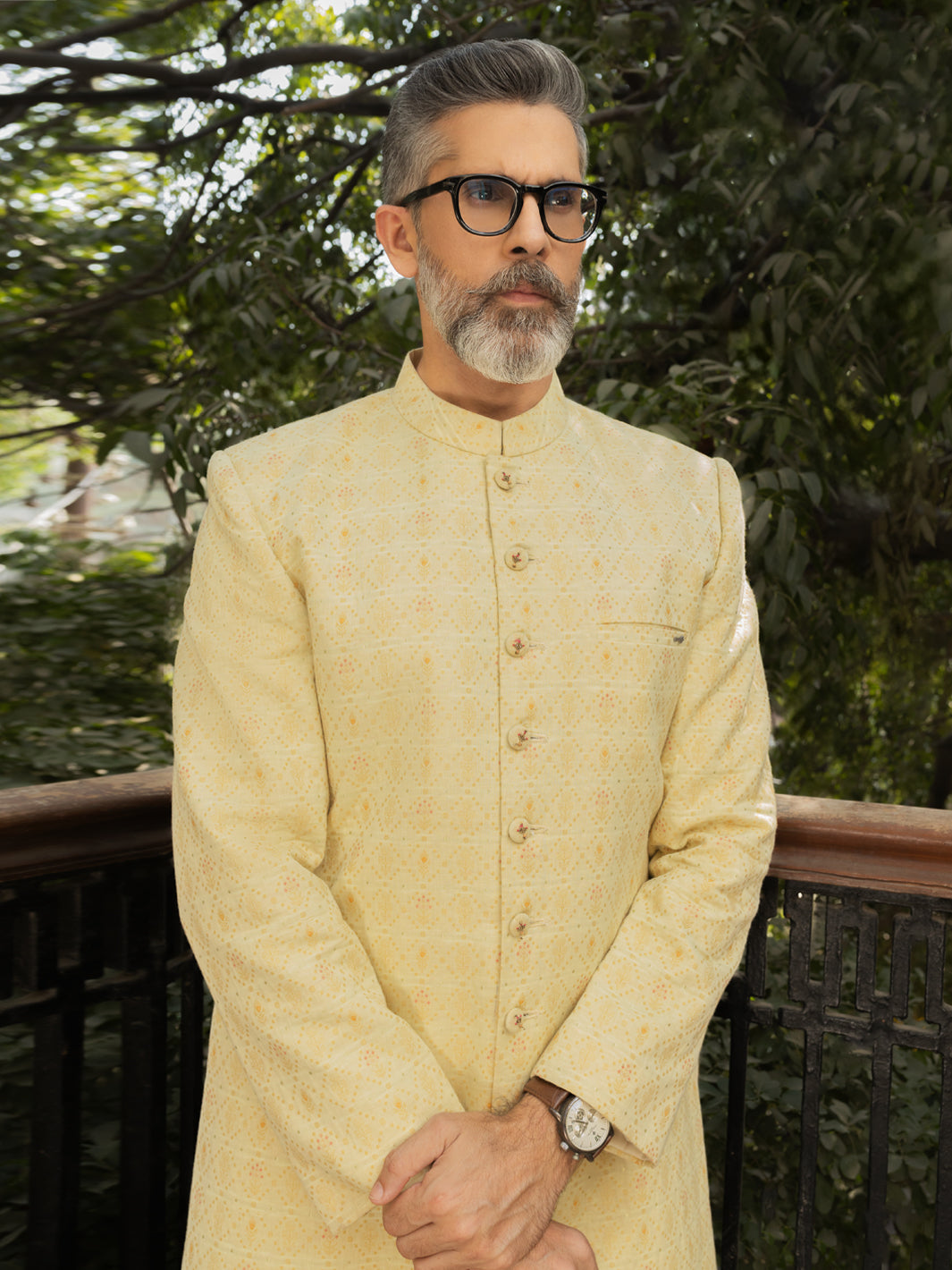 Yellow Embroidered Sherwani - AL-SW-150
