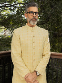 Yellow Embroidered Sherwani - AL-SW-150