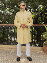 Yellow Embroidered Sherwani - AL-SW-150