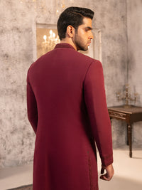 Maroon Cotton Sherwani - AL-SW-153