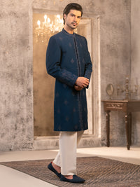 Blue Cotton Sherwani - AL-SW-154