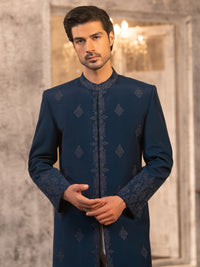 Blue Cotton Sherwani - AL-SW-154