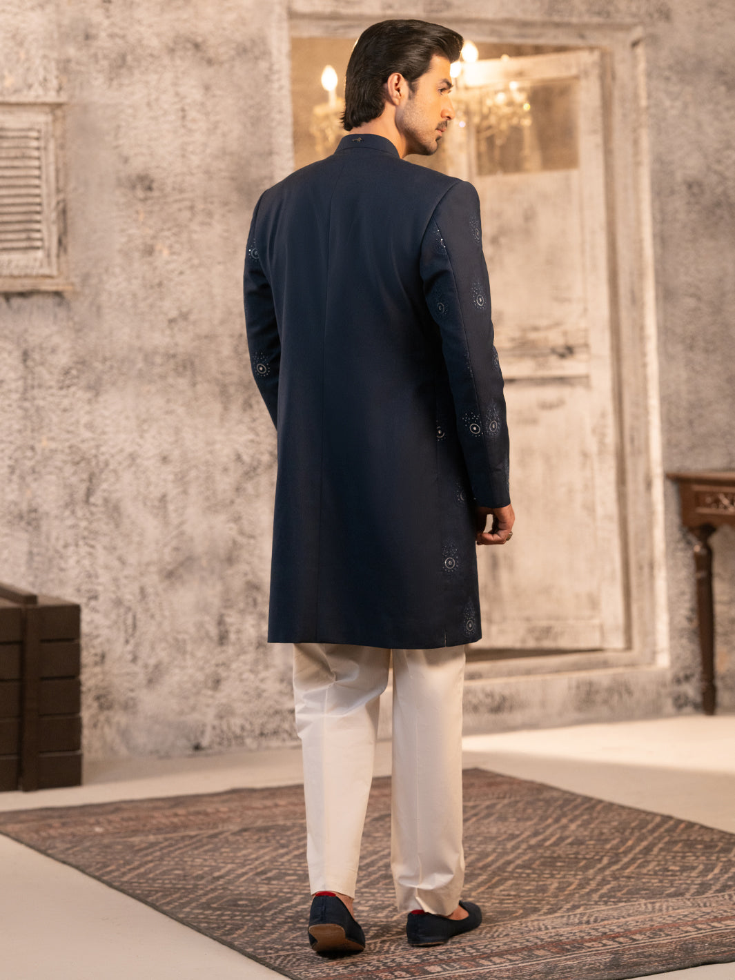 Navy Blue Formal Sherwani - AL-SW-155