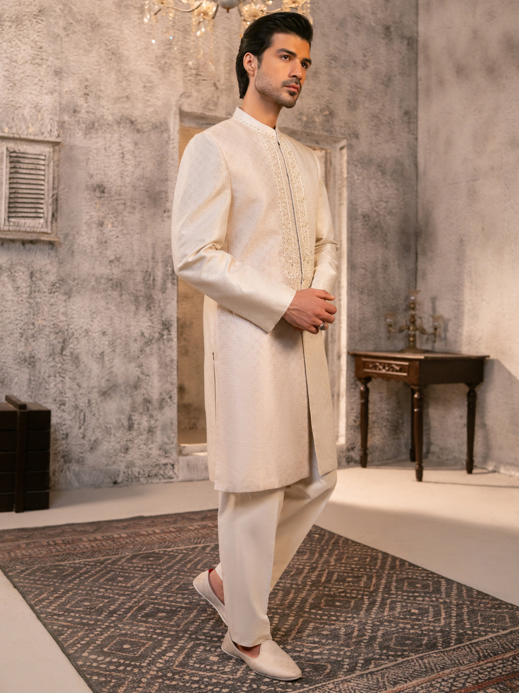 Off White Formal Sherwani - AL-SW-158