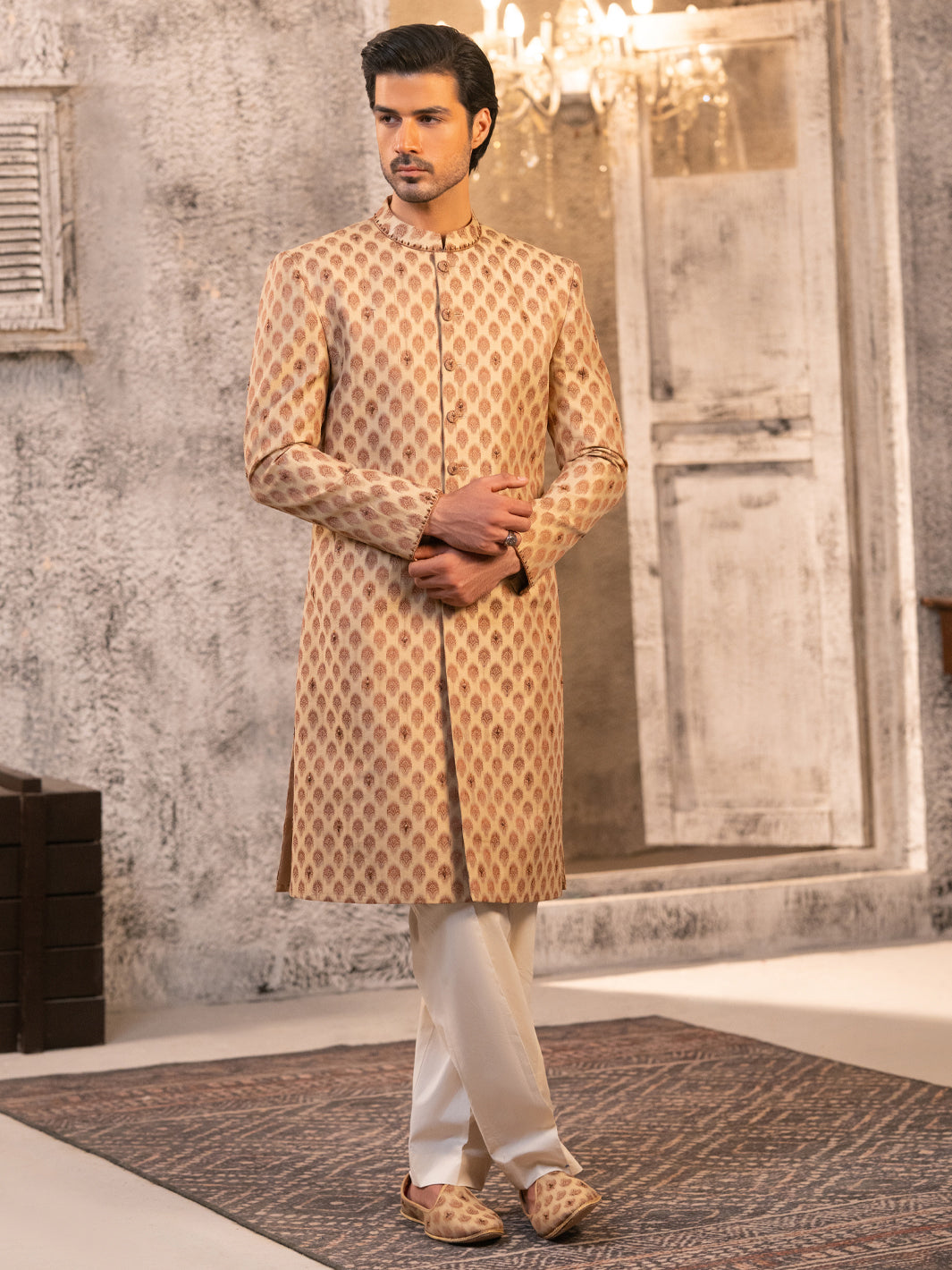 Beige Formal Sherwani - AL-SW-160