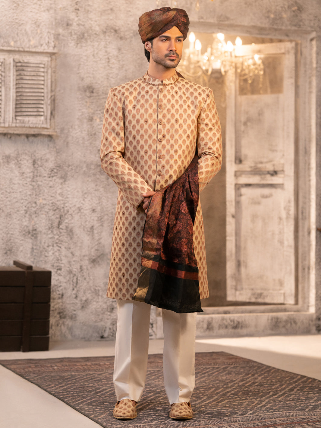Beige Formal Sherwani - AL-SW-160