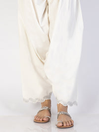 Off White Maple Silk Trousers - AL-T-692