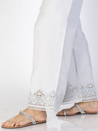 Grey Maple Silk Trousers - AL-T-694