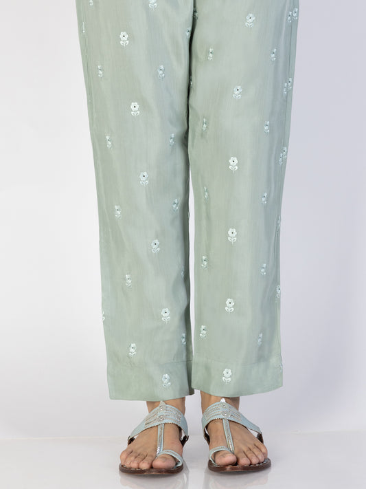 Pista Green Viscose Trousers - AL-T-698 - Almirah Online