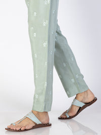 Pista Green Viscose Trousers - AL-T-698