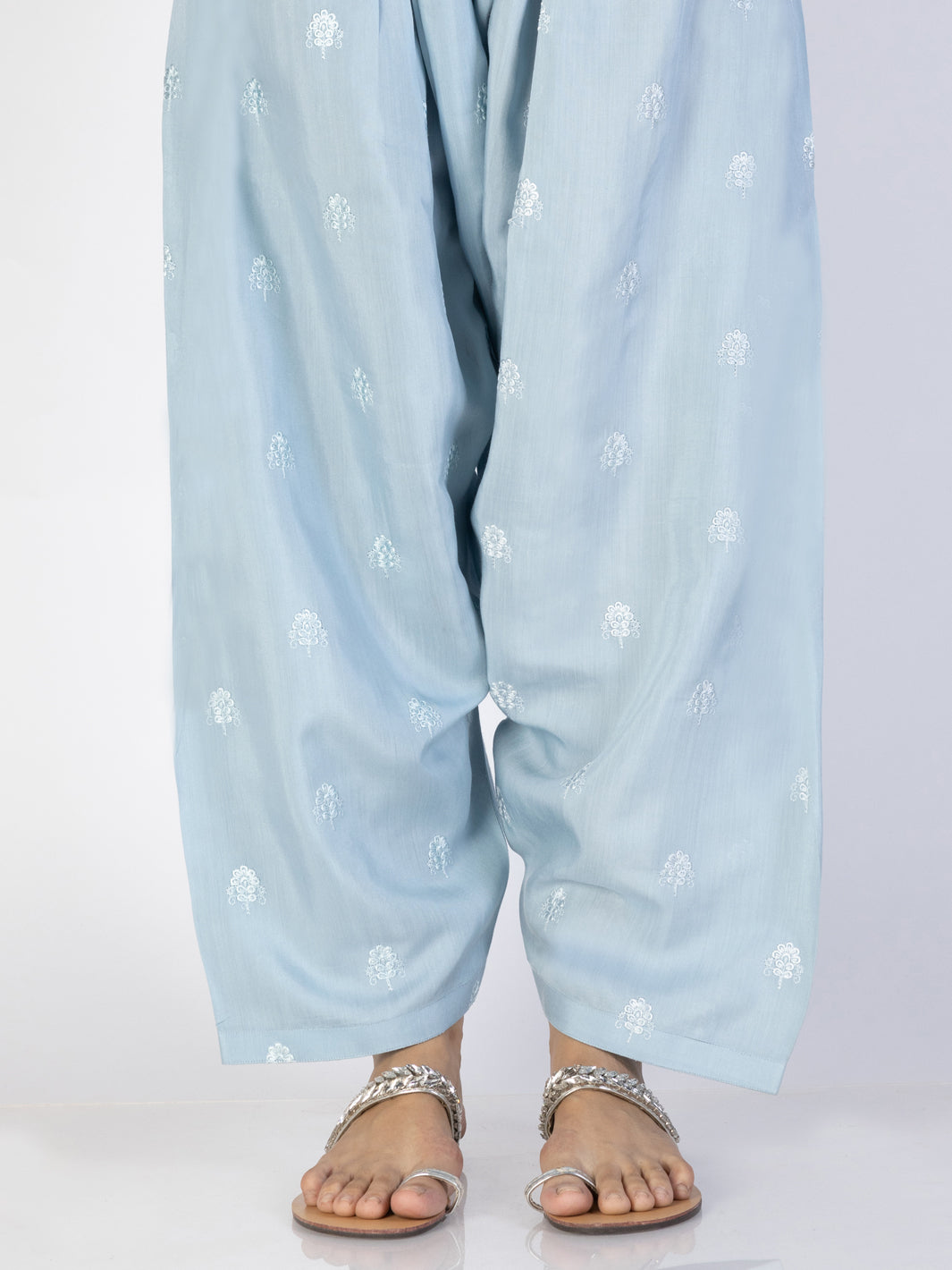 Ice Blue Viscose Trousers - AL-T-700 - Almirah Online