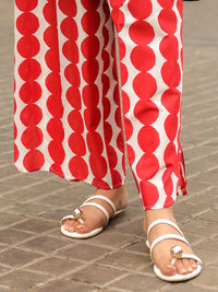 Red White Lawn Trousers - AL-T-797