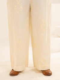 Off White Lawn Trousers - AL-T-804