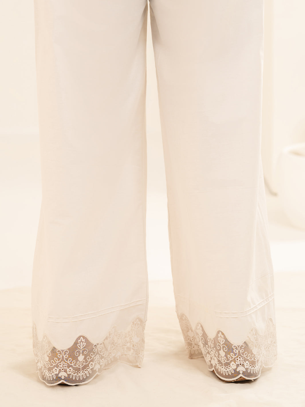 White Dyed Trousers  - Women Trouser | ALMIRAH