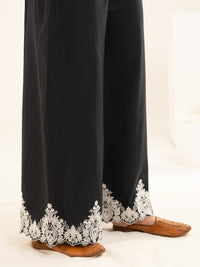 Black Cambric Casual Trousers - AL-T-806