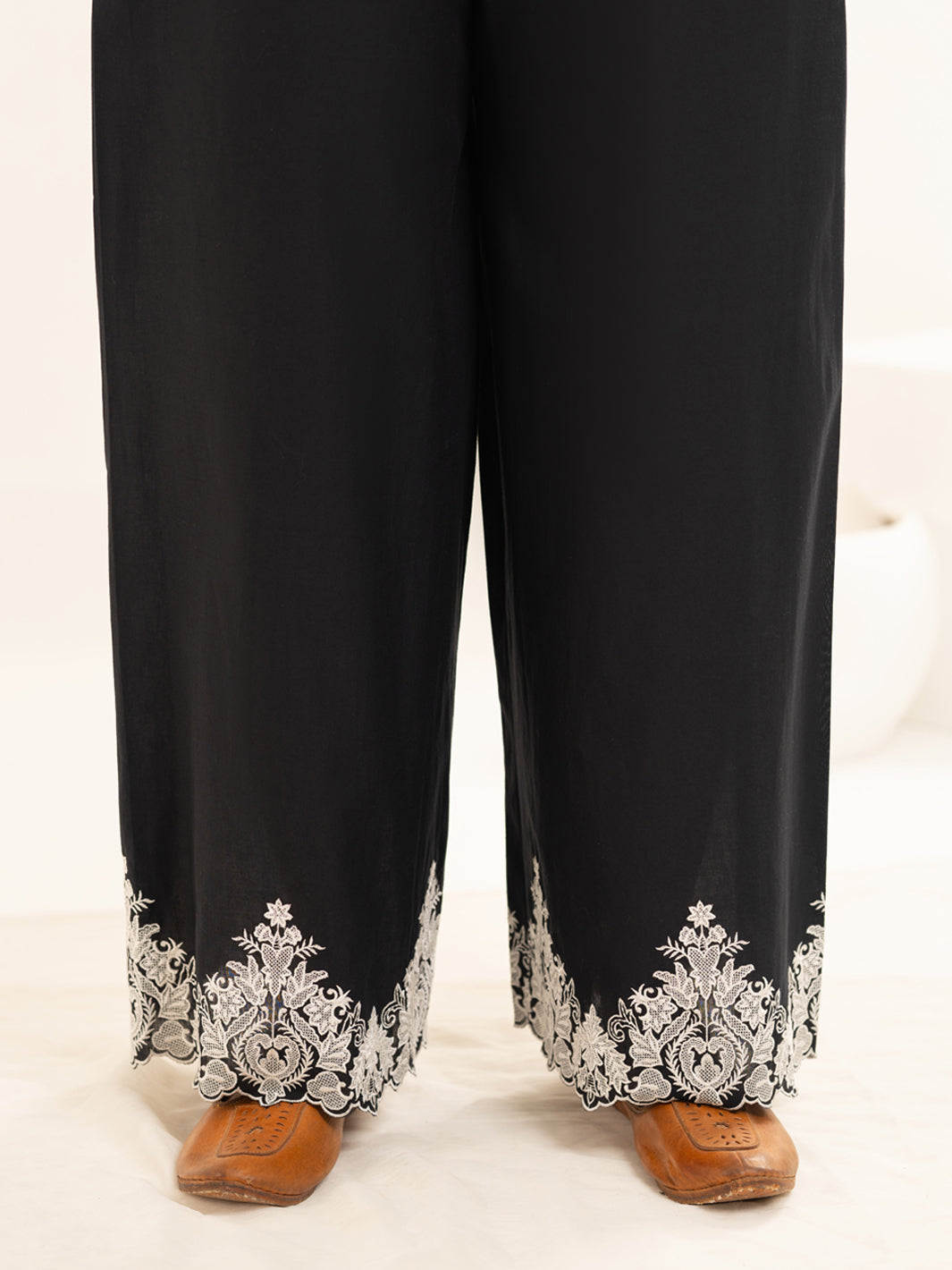 Black Cambric Casual Trousers  - Women Trouser | ALMIRAH