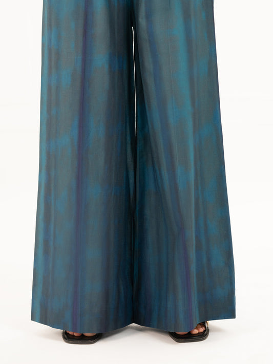 Teal Cambric Casual Trousers - AL-T-SP-769