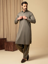 Sage Green Cotton Kameez Shalwar - ALWA-KS-542