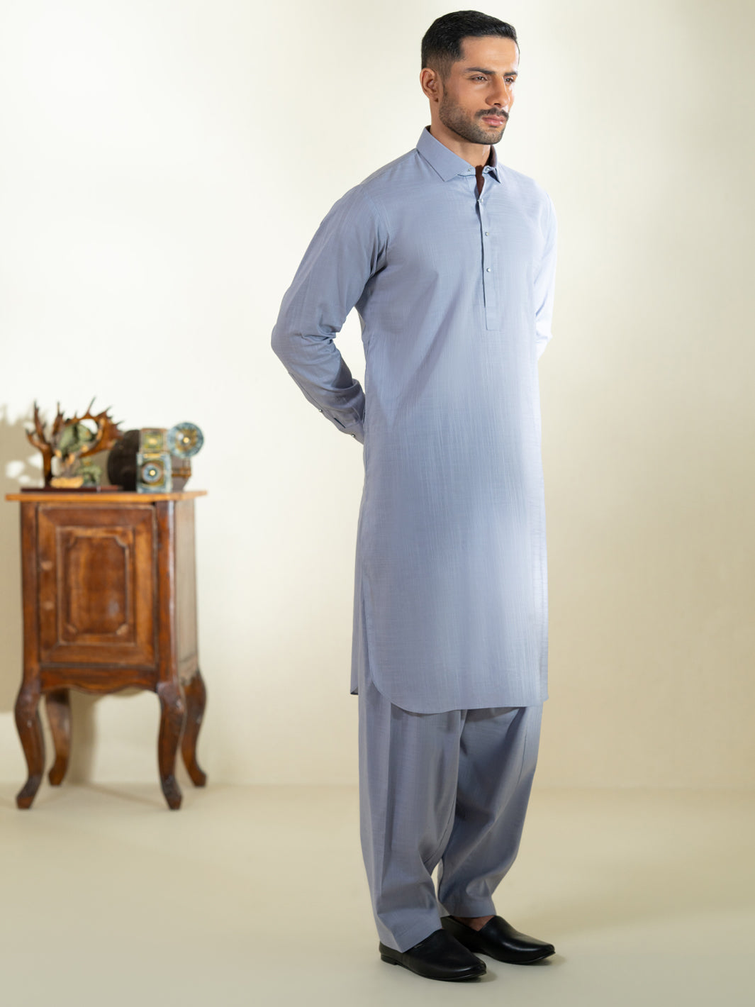 Purple Cotton Kameez Shalwar - ALWA-KS-574