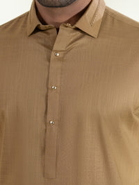 Mustard Cotton Kameez Shalwar - ALWA-KS-575