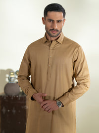 Mustard Cotton Kameez Shalwar - ALWA-KS-575