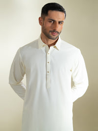 Cream Kameez Shalwar - ALWA-KS-580